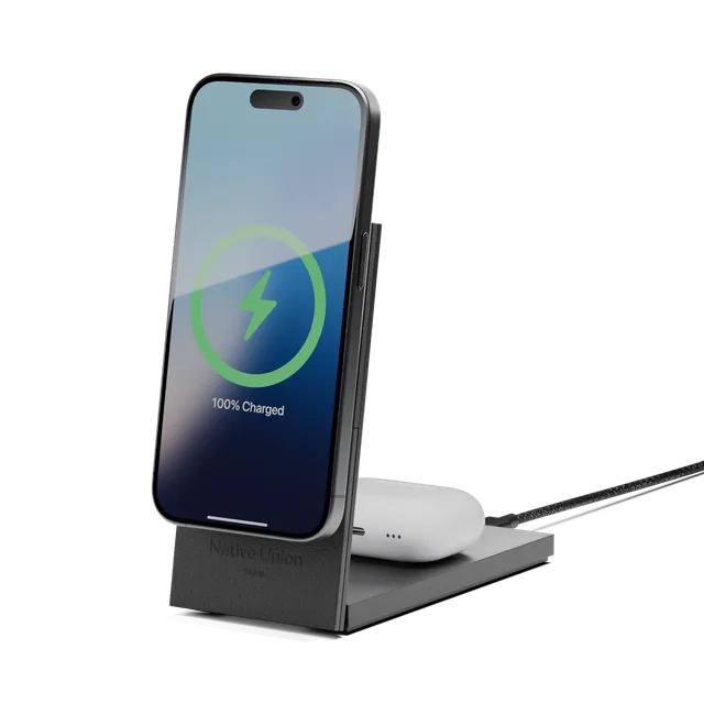 native-union-rise-2-in-1-magnetic-wireless-charger-faltbares-qi2-magsafe-ladesta image 1