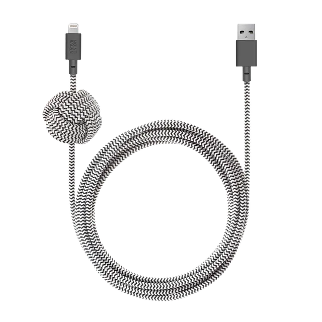 native-union-night-cable-usb-a-auf-lightning-ladekabel-3-m-extra-lang-beschwerte image 1