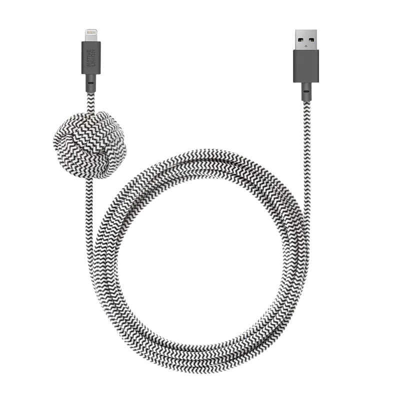 native-union-night-cable-usb-a-auf-lightning-ladekabel-3-m-extra-lang-beschwerte image 1