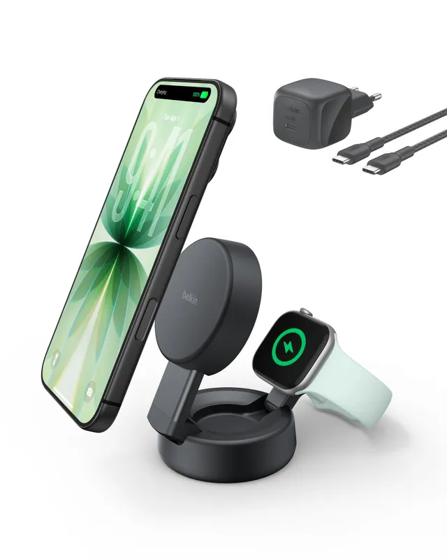 belkin-ultracharge-pro-2-in-1-qi2-ladestation-25w-faltbare-magnetische-induktive image 1