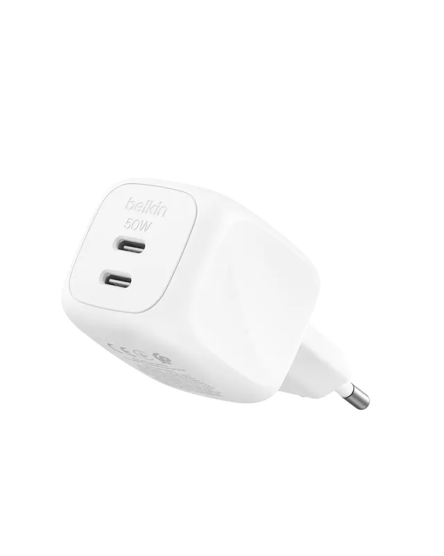 belkin-50-w-gan-2-port-usb-c-ladeger-t-schnellladeger-t-mit-pps-pd-3-1-wei image 1