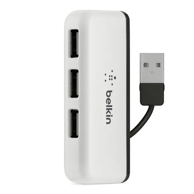 belkin-f4u021bt-usb-2-0-hub-mit-4-ports-travel-hub-mit-480-mbit-s-in-schwarz-wei image 1