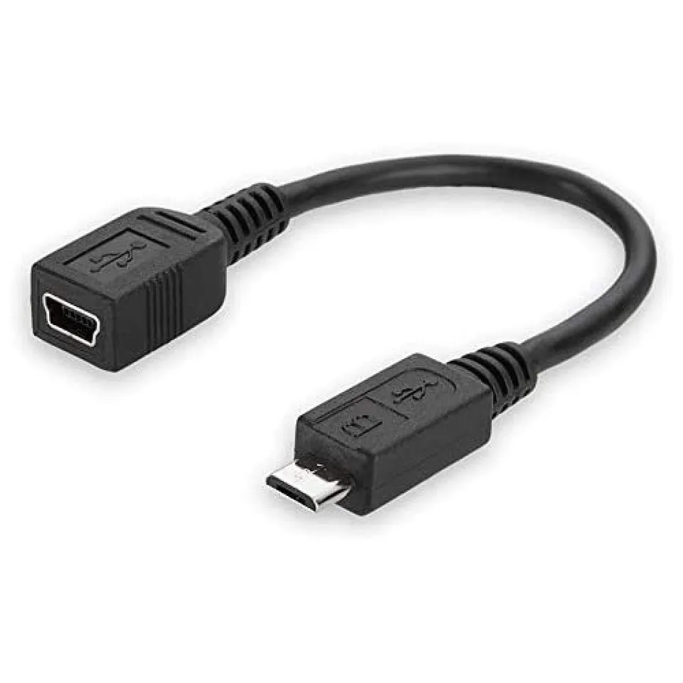belkin-f3s005cp-usb-mini-5-pin-zu-micro-usb-adapter-usb-2-0-datenadapter-schwarz image 1