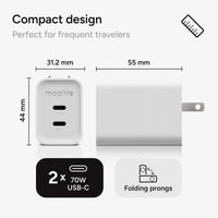 mophie-speedport-70w-wandladeger-t-2x-usb-c-gan-netzteil-70w-fast-charging image 4