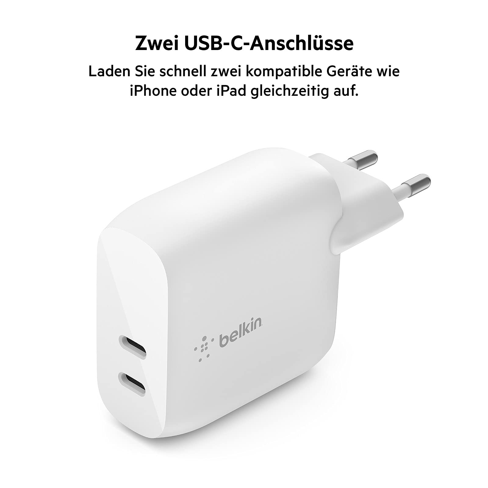 belkin-boostcharge-40-w-usb-c-pd-dual-port-ladeger-t-wcb006-2x-usb-c-mit-20-w-pr image 2