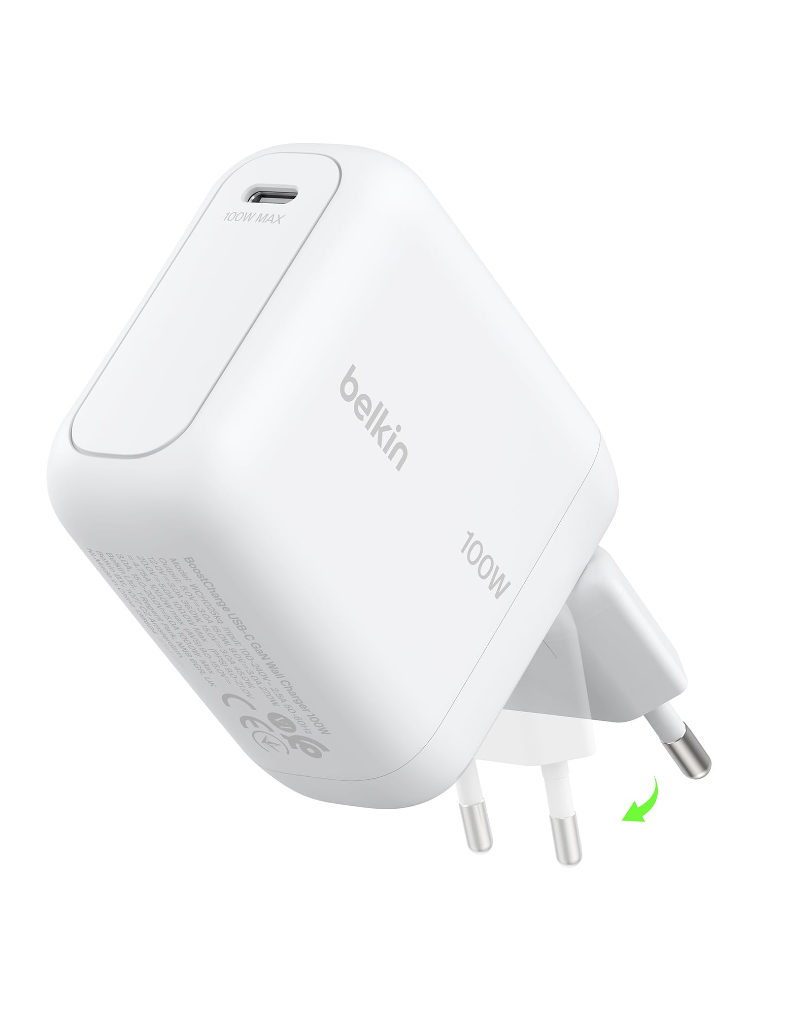 belkin-boostcharge-100w-usb-c-gan-schnellladeger-t-einklappbarer-stecker-kompati image 1