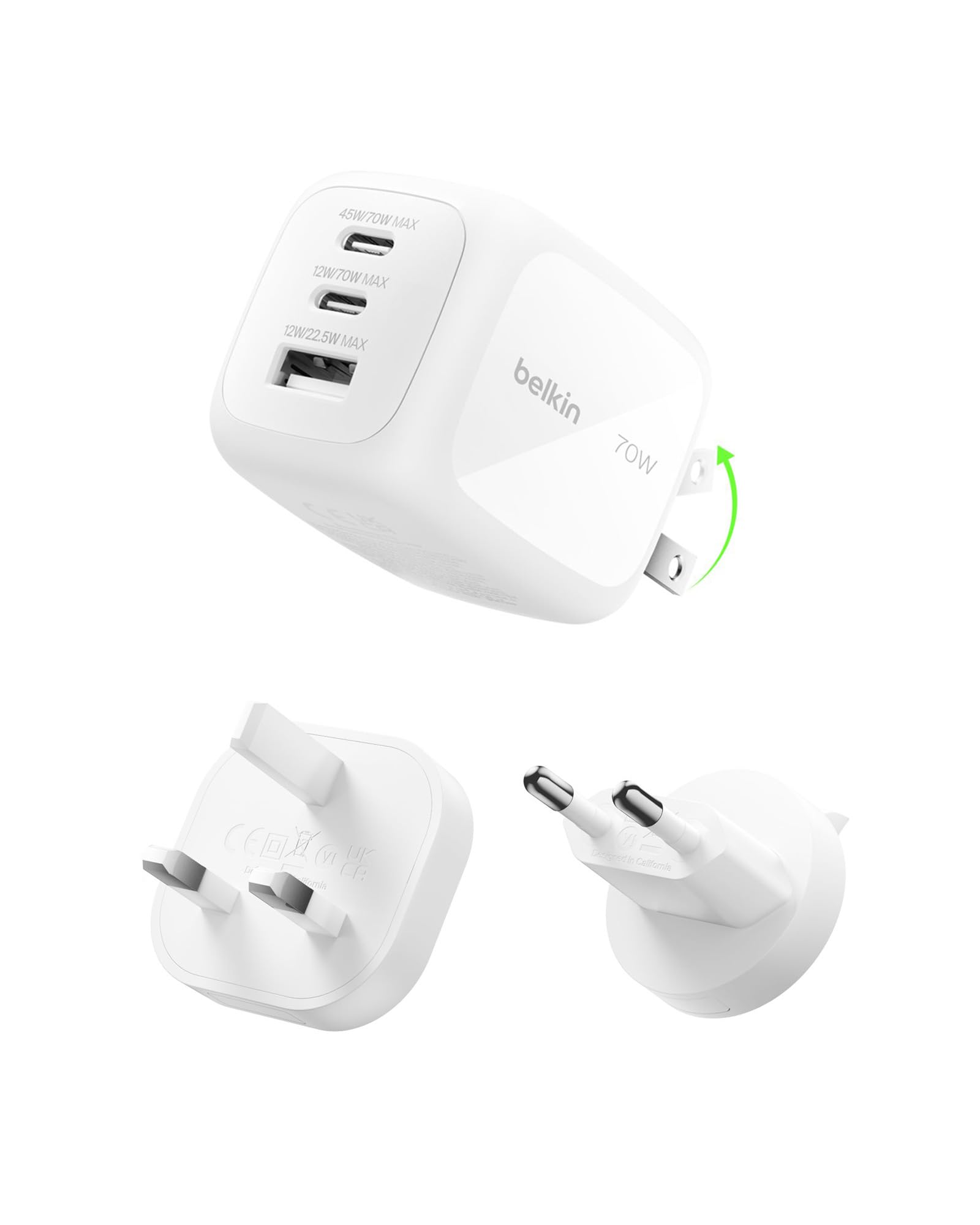 belkin-boostcharge-pro-70w-3-port-gan-ladeger-t-usb-c-mit-reisestecker-set-2x-us image 1