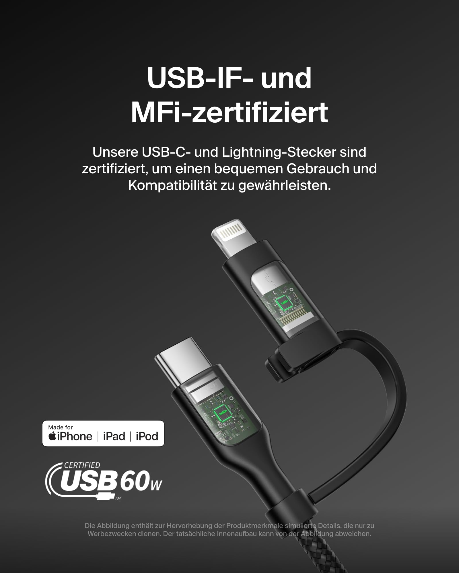 belkin-boostcharge-pro-2-in-1-usb-kabel-cac003hq1-5mbk-usb-c-auf-lightning-usb-c image 3