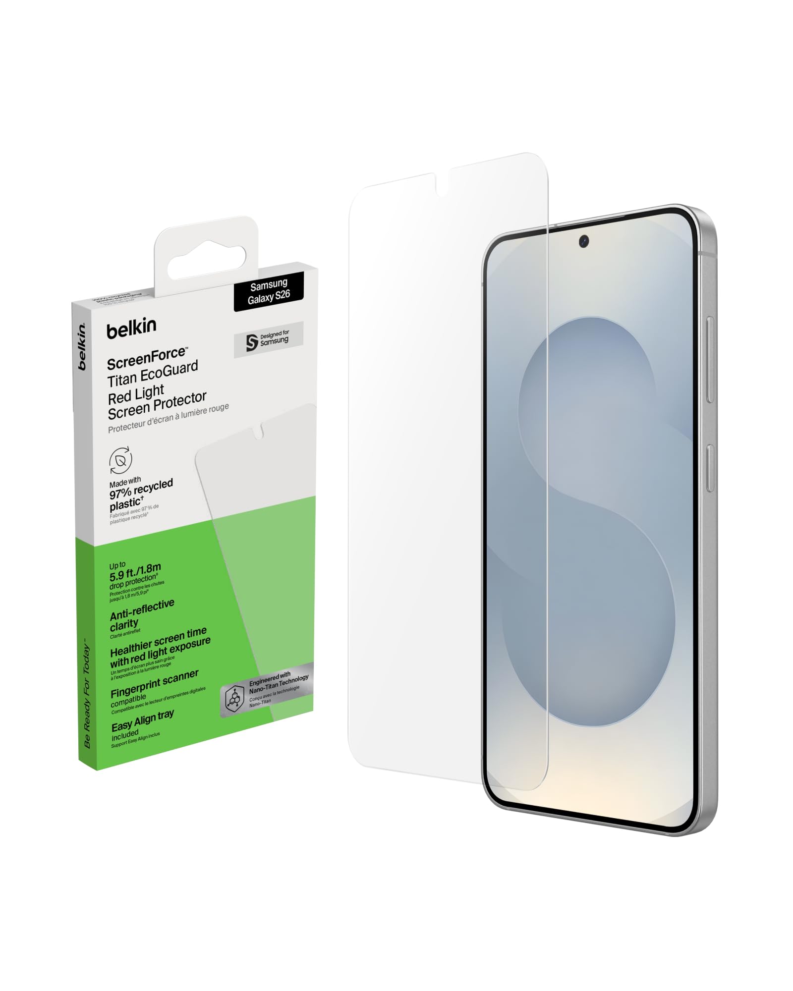 belkin-screenforce-titan-ecoguard-rotlicht-schutzfolie-f-r-samsung-galaxy-s26-bl image 1