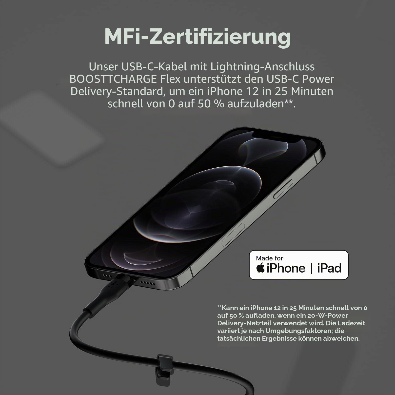 belkin-boostcharge-flex-usb-c-auf-lightning-kabel-3-m-mfi-zertifiziert-20-w-usb- image 2