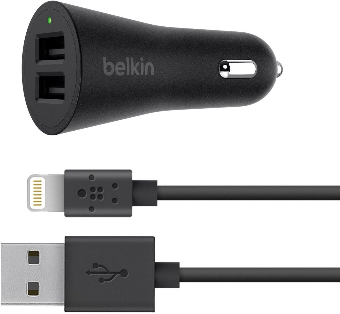 belkin-boost-up-4-8-a-2-port-kfz-ladeger-t-mit-lightning-kabel-24-w-2x-usb-a-led image 1