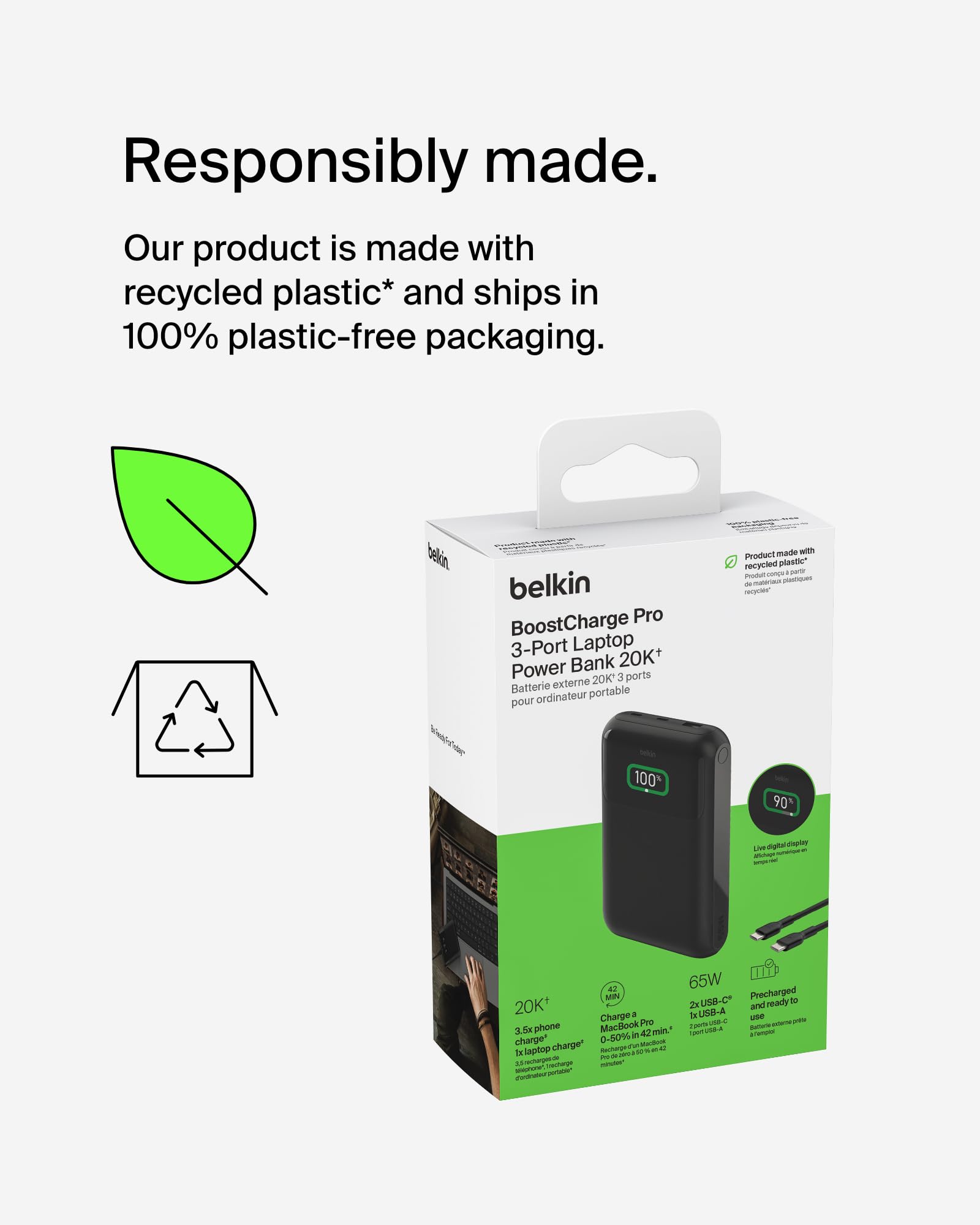 belkin-boostcharge-20000-mah-laptop-power-bank-65-w-usb-c-power-delivery-2x-usb- image 6