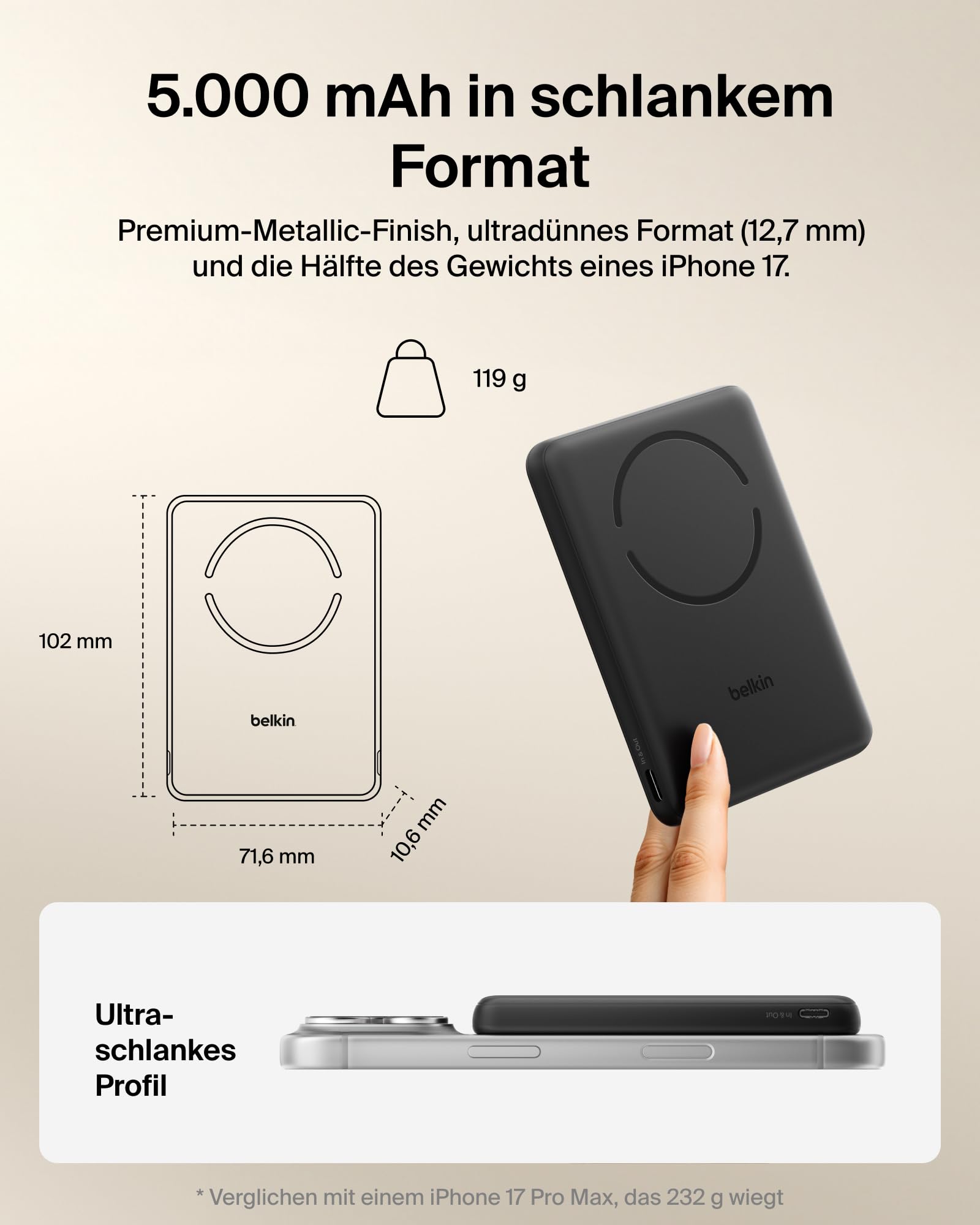 belkin-boostcharge-5000mah-magnetische-power-bank-mit-magnetring-schwarz-qi2-zer image 2