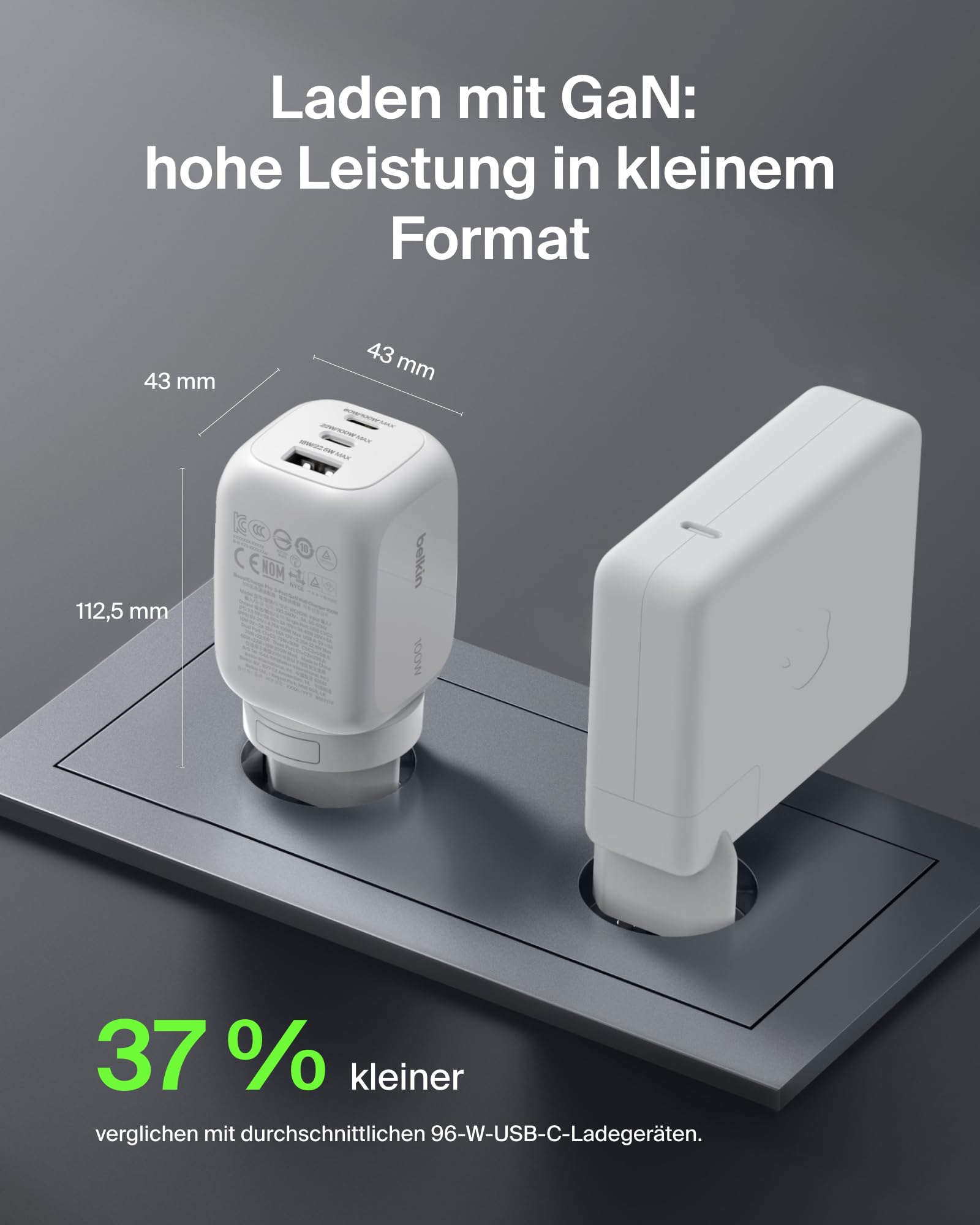 belkin-100-w-3-port-usb-c-gan-ladeger-t-mit-pps-pd-2x-usb-c-1x-usb-a-reisestecke image 5