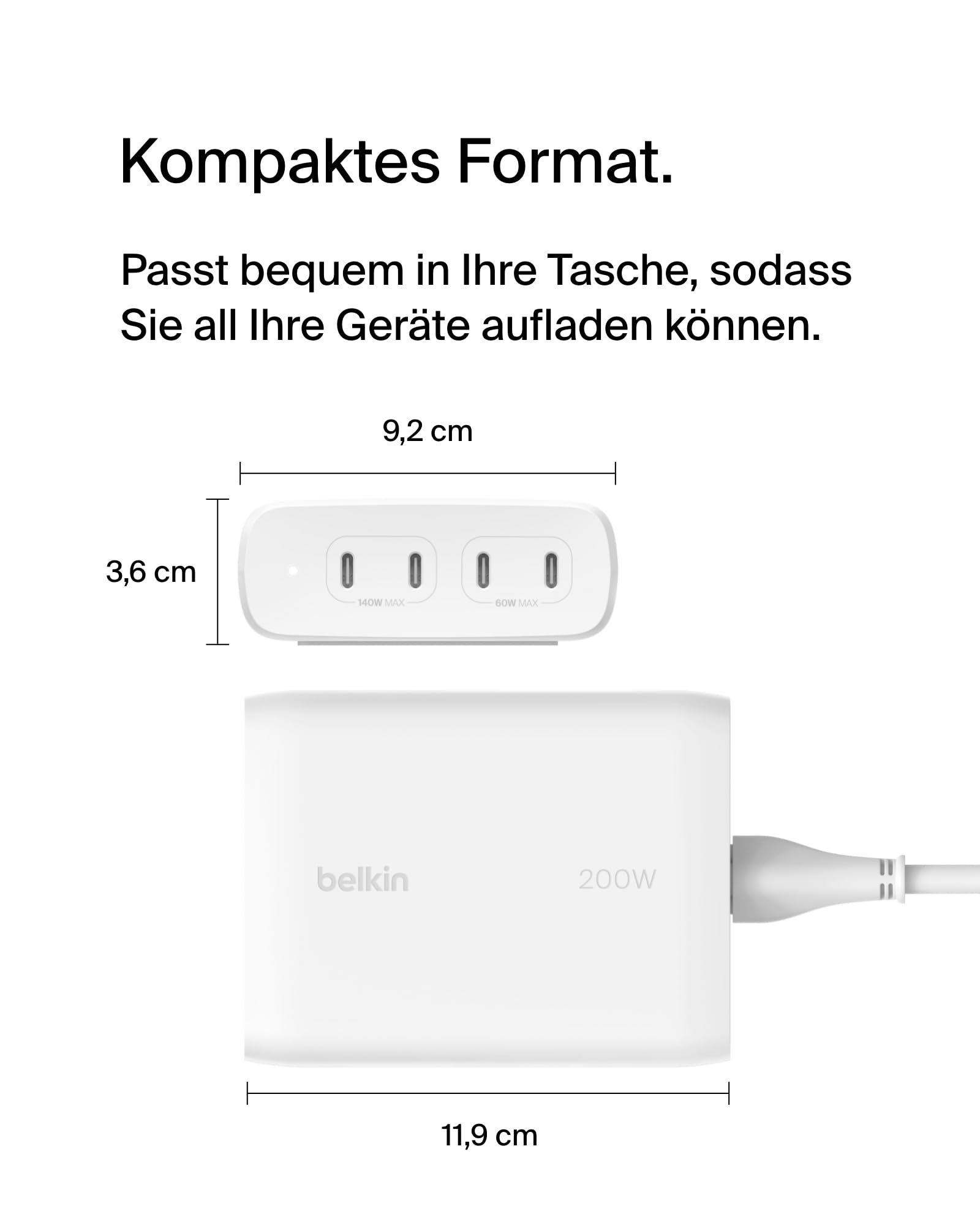 belkin-boostcharge-pro-4-port-usb-c-gan-ladeger-t-200-w-usb-c-pd-3-1-1-5-m-netzk image 7