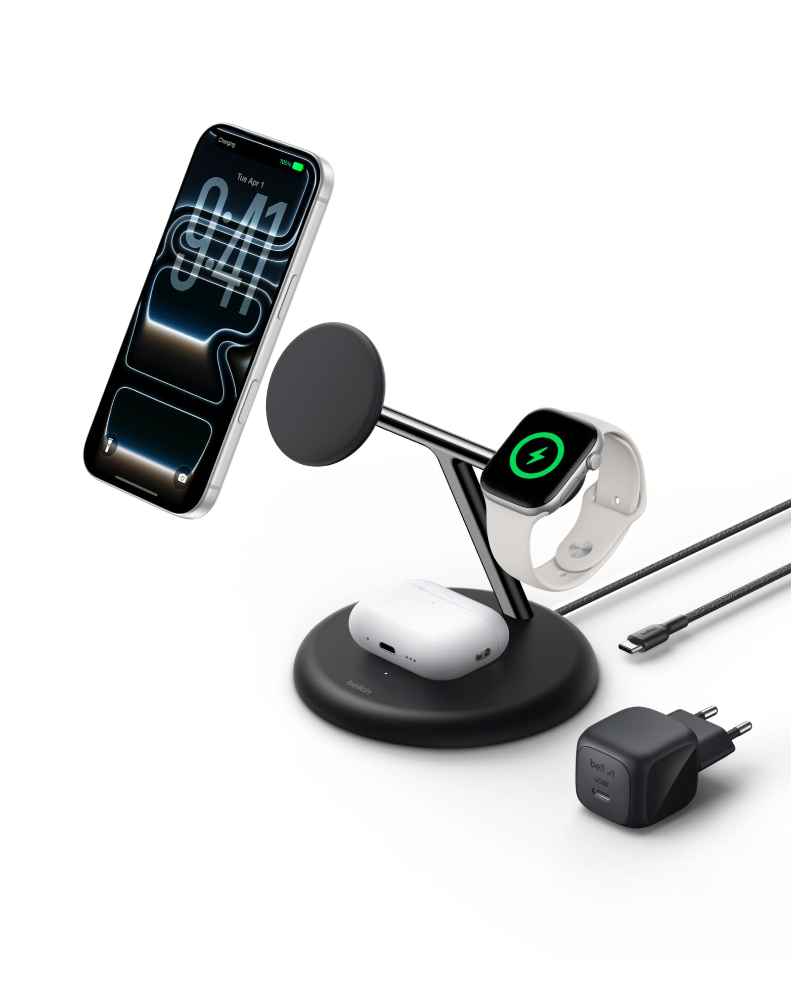 belkin-ultracharge-3-in-1-qi2-induktive-ladestation-pro-25w-schwarz-f-r-iphone-a image 1
