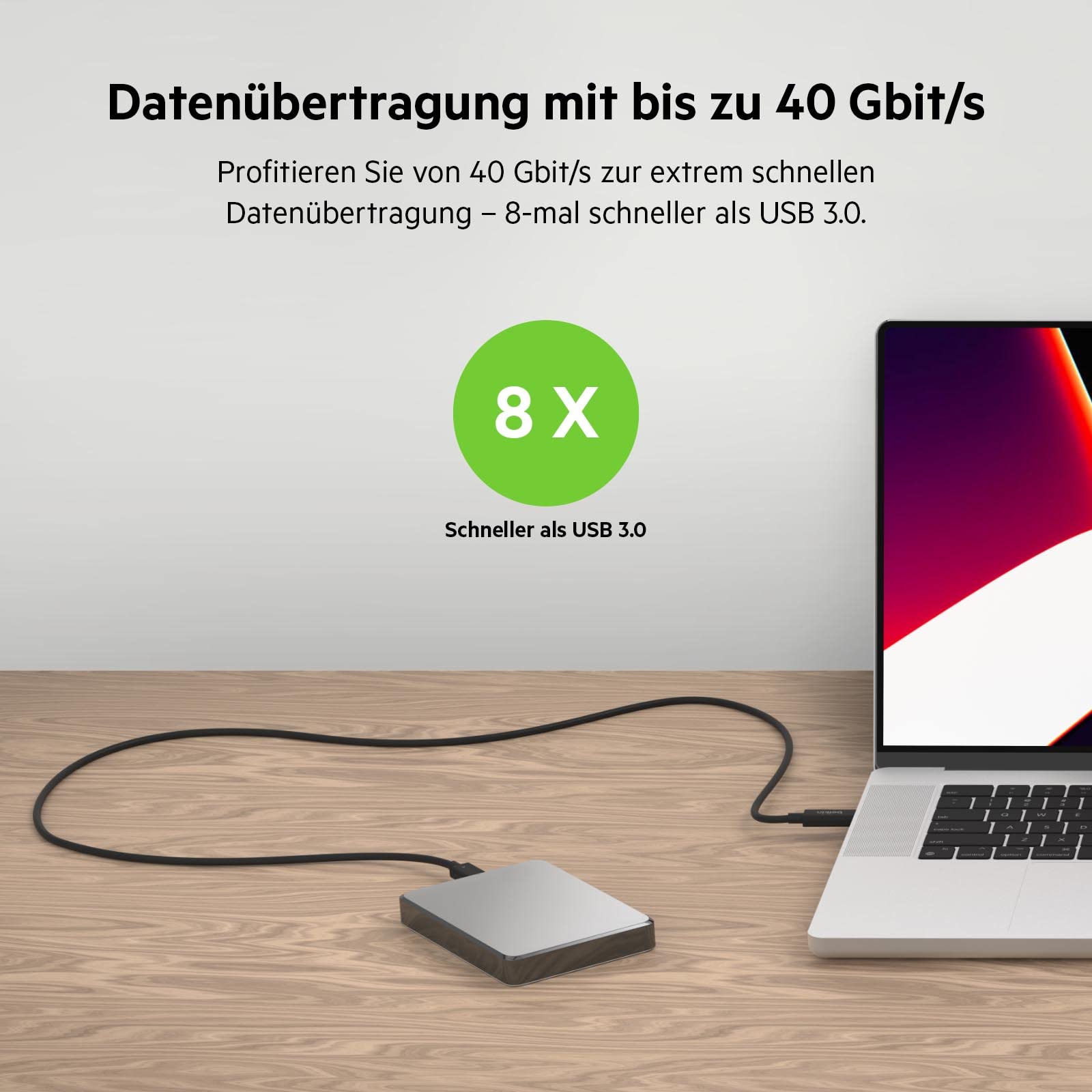 belkin-aktives-thunderbolt-4-kabel-usb-c-2-m-40-gbit-s-100-w-power-delivery-usb4 image 2