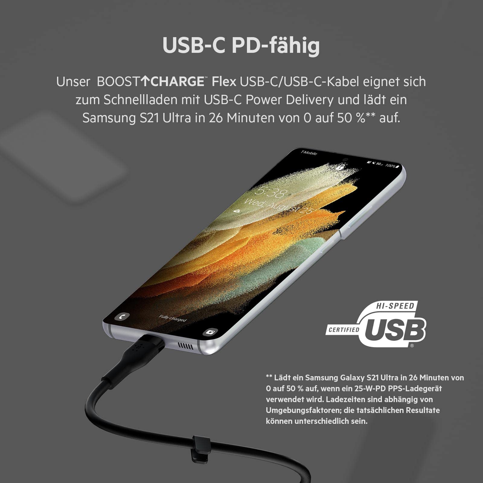 belkin-boostcharge-flex-usb-c-auf-usb-c-silikon-ladekabel-1-m-usb-if-zertifizier image 2