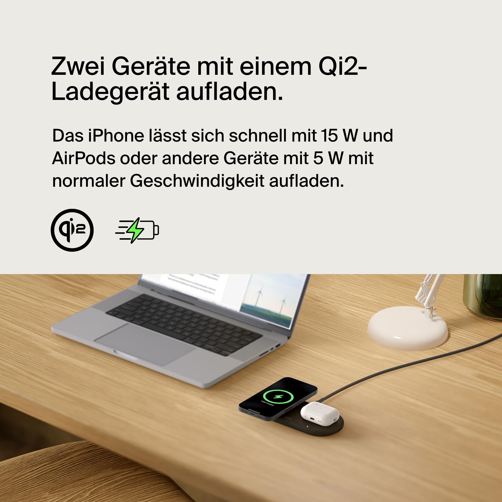 belkin-boostcharge-pro-kabellose-2-in-1-ladestation-mit-magnetischem-qi2-15-w-fa image 2
