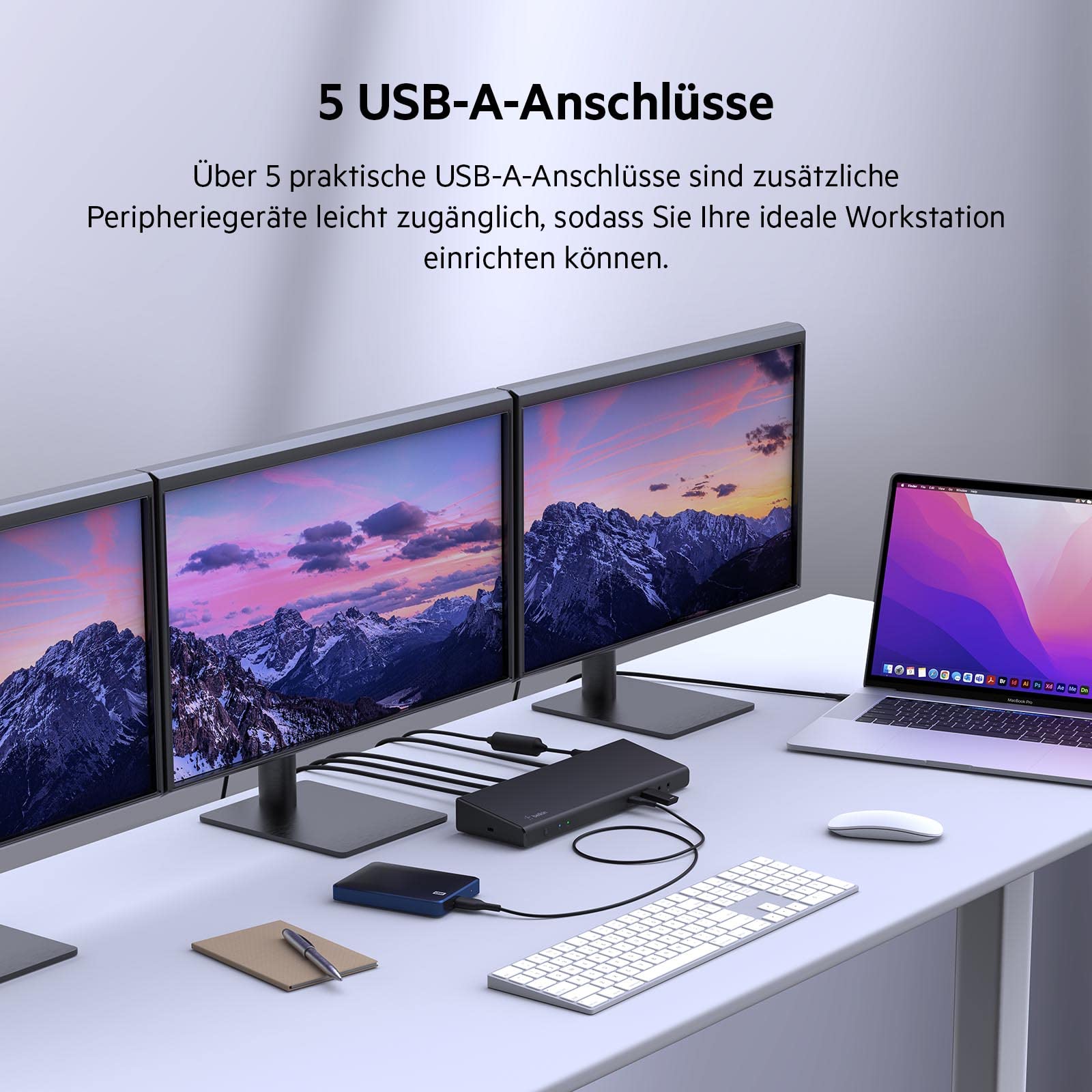belkin-displaylink-docking-station-inc007-f-r-3x-4k-monitore-usb-c-hub-mit-3x-hd image 7