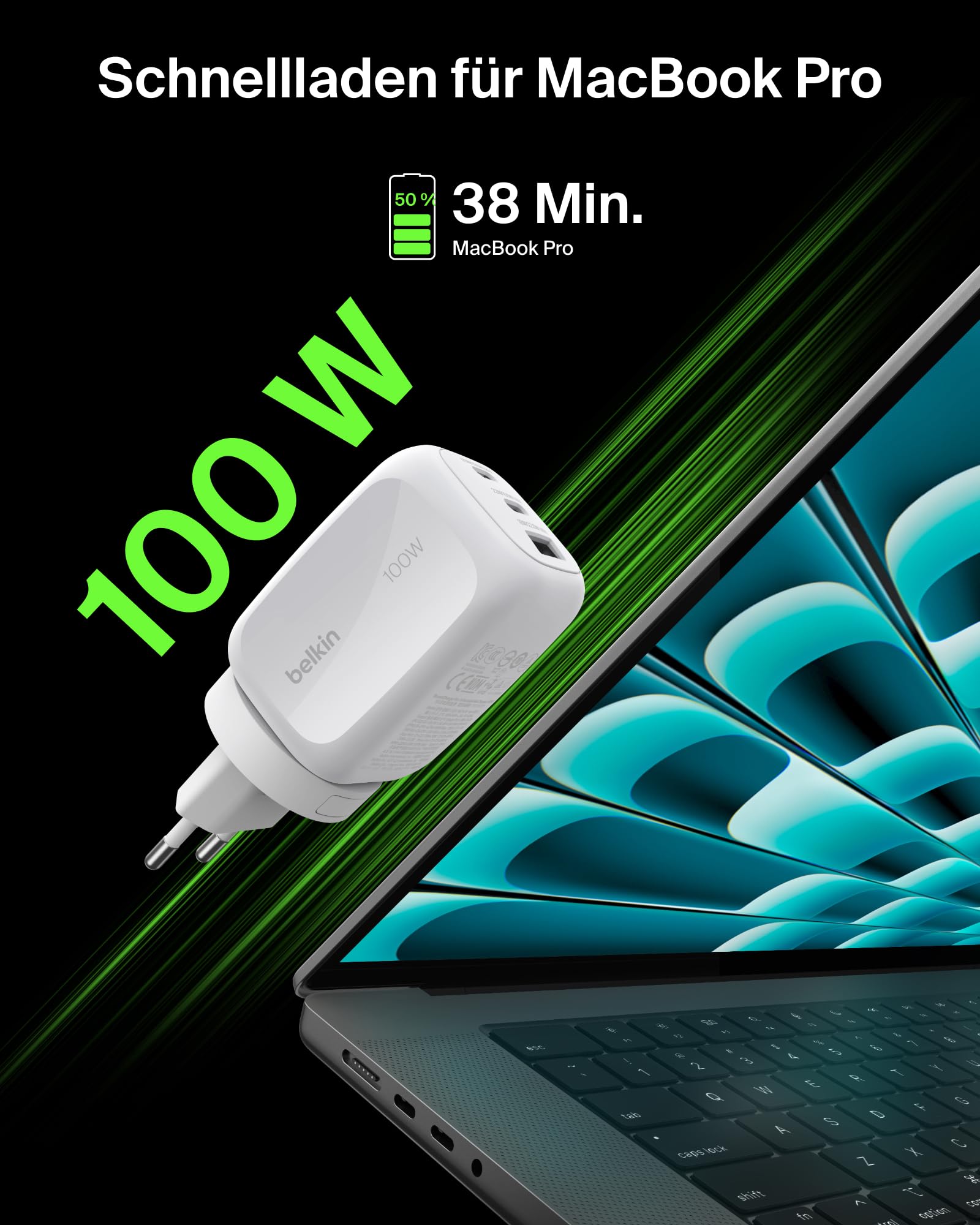 belkin-100-w-3-port-usb-c-gan-ladeger-t-mit-pps-pd-2x-usb-c-1x-usb-a-reisestecke image 4
