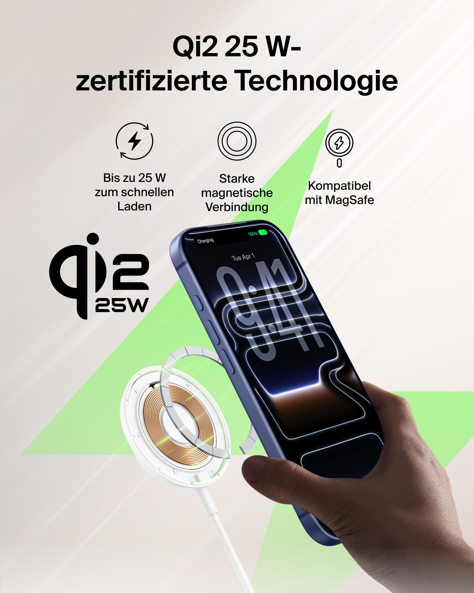 belkin-ultracharge-qi2-25-w-magnetisches-kabelloses-ladeger-t-magsafe-kompatibel image 2