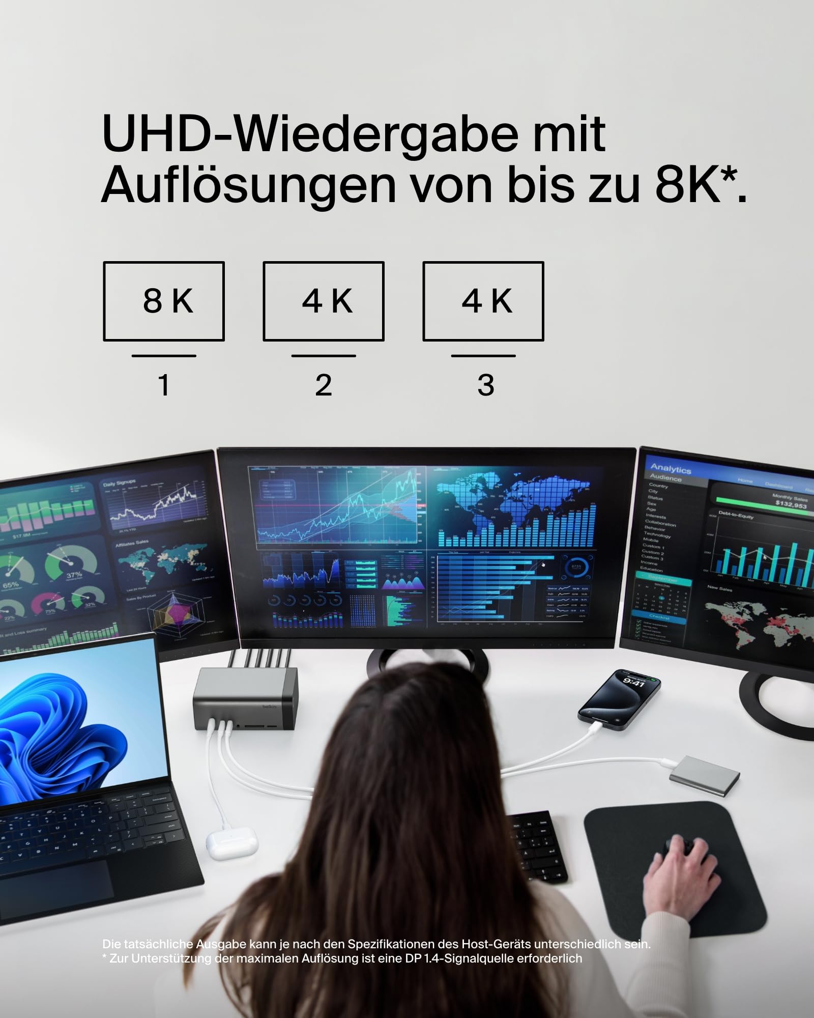 belkin-connect-usb-c-11-in-1-pro-gan-docking-station-150-w-usb-hub-mit-3-monitor image 4