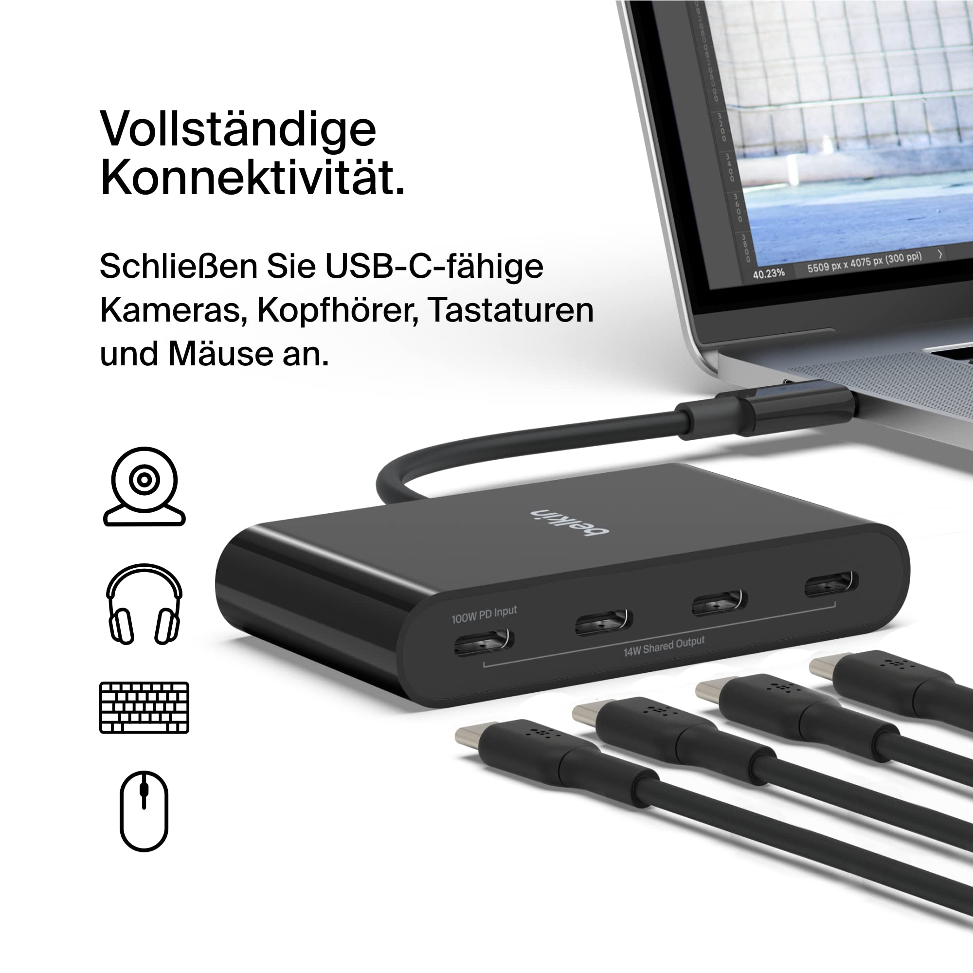 belkin-connect-usb-c-auf-4-port-usb-c-hub-avc018-4-usb-c-3-2-gen-2-10-gbit-s-dat image 2