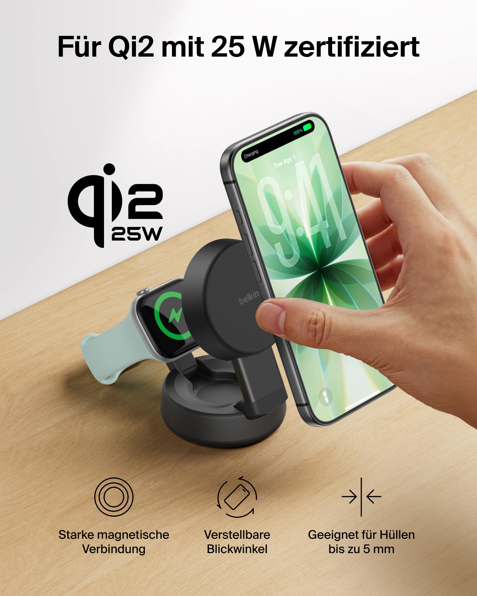 belkin-ultracharge-pro-2-in-1-qi2-ladestation-25w-faltbare-magnetische-induktive image 6