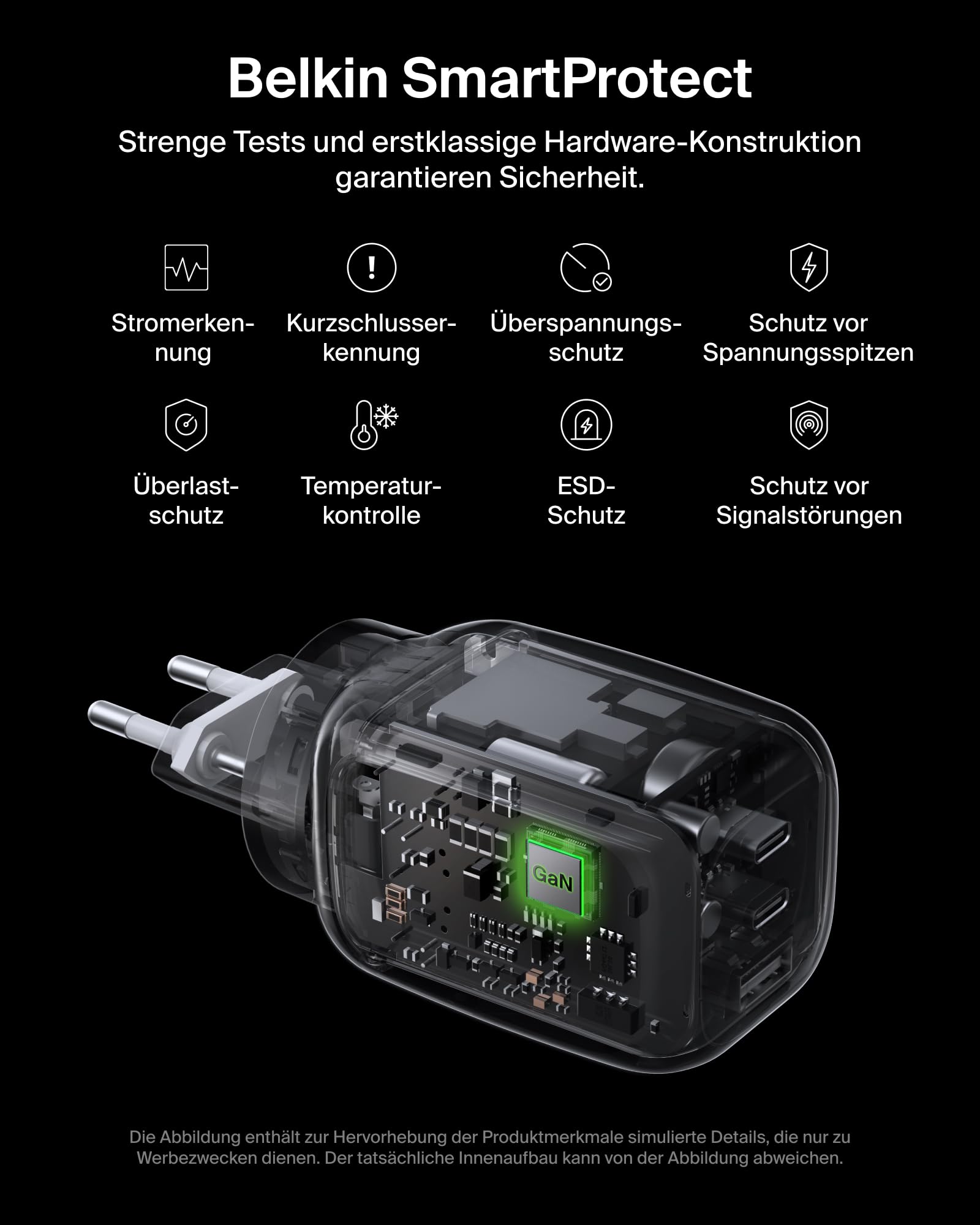 belkin-100-w-3-port-usb-c-gan-ladeger-t-mit-pps-pd-2x-usb-c-1x-usb-a-reisestecke image 7