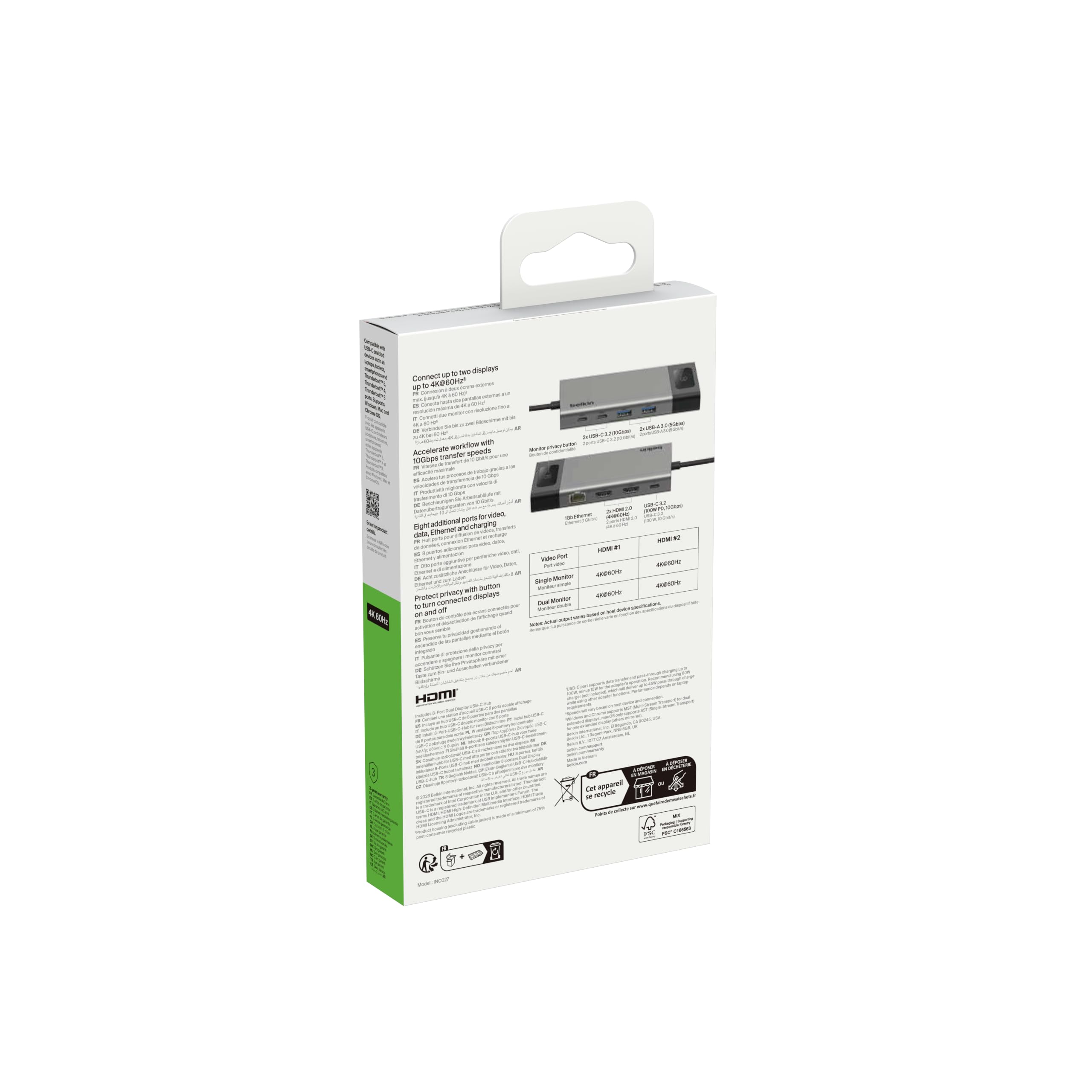 belkin-usb-c-hub-8-in-1-docking-station-mit-100-w-power-delivery-2-bildschirmans image 2