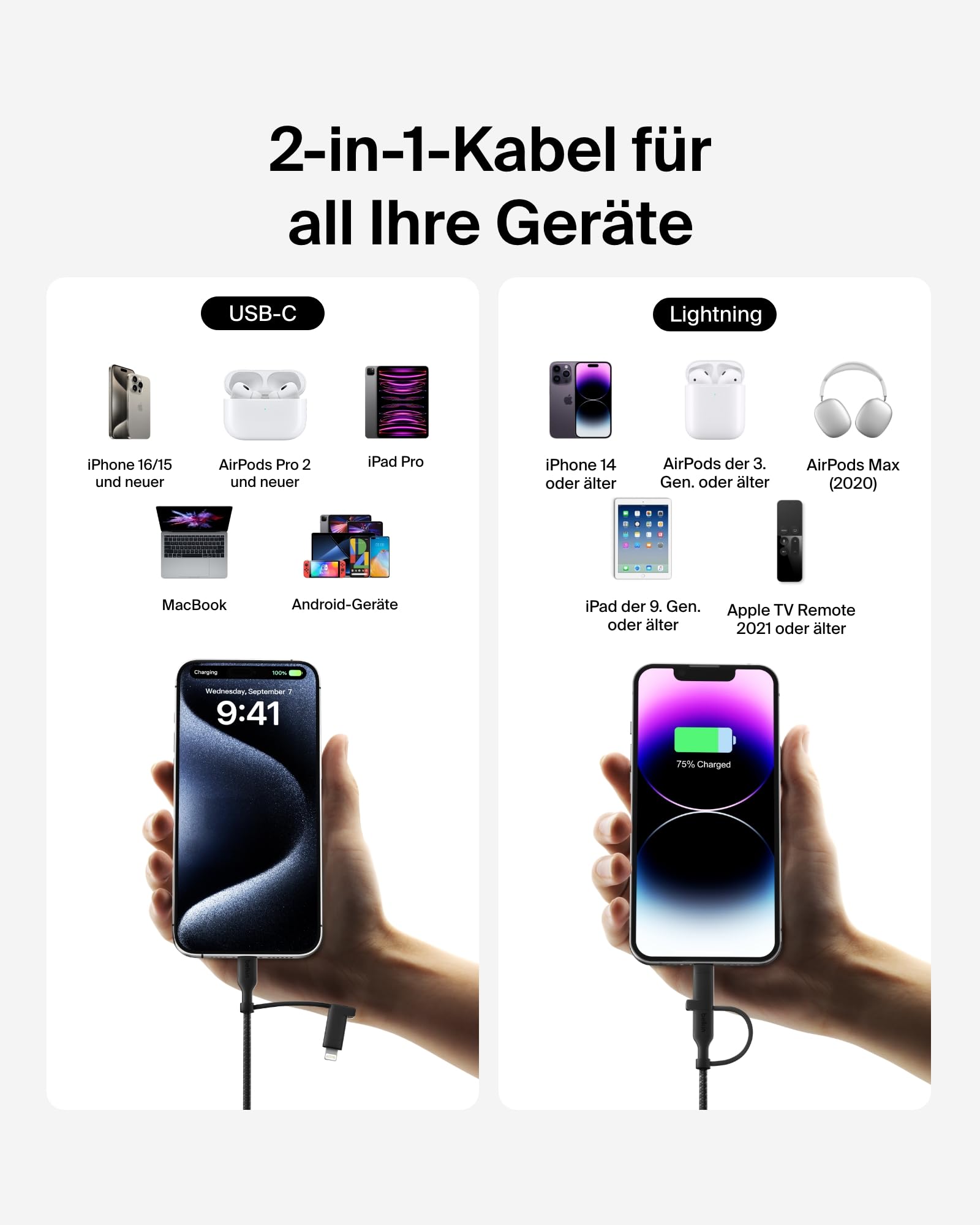 belkin-boostcharge-pro-2-in-1-usb-kabel-cac003hq1-5mbk-usb-c-auf-lightning-usb-c image 2