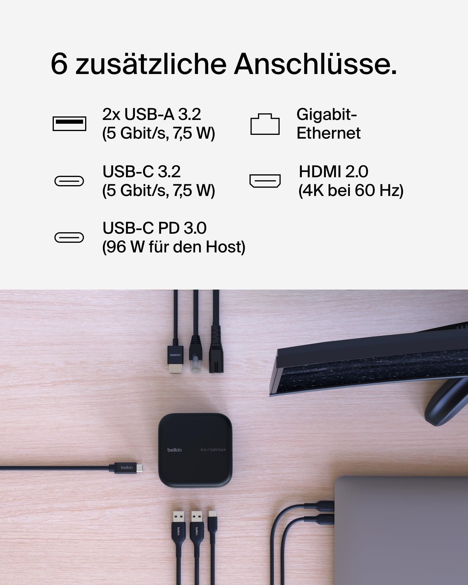 belkin-connect-usb-c-6-in-1-core-gan-docking-station-130-w-96-w-pd-hdmi-4k-gigab image 2