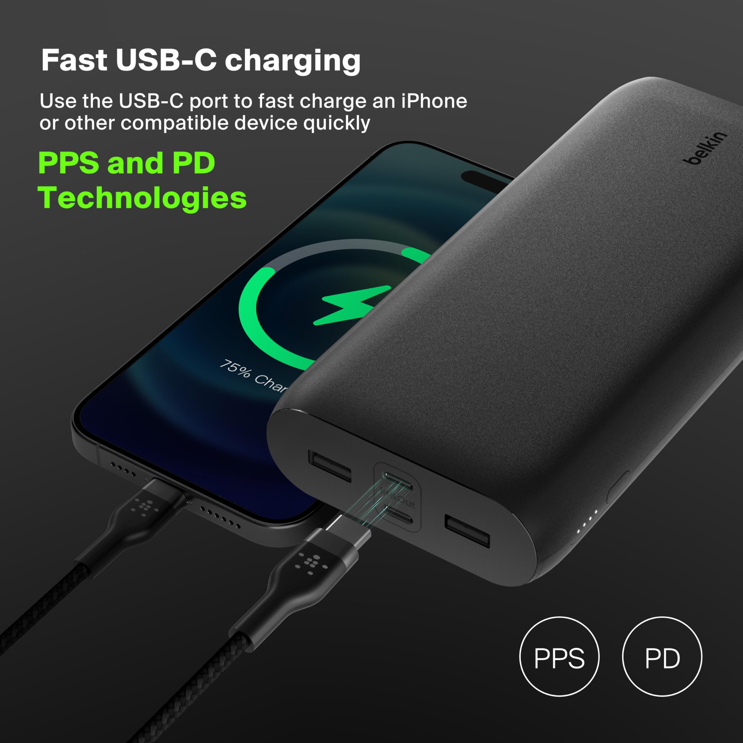 belkin-boostcharge-26000-mah-power-bank-32-w-2x-usb-c-2x-usb-a-pps-usb-c-kabel-i image 3