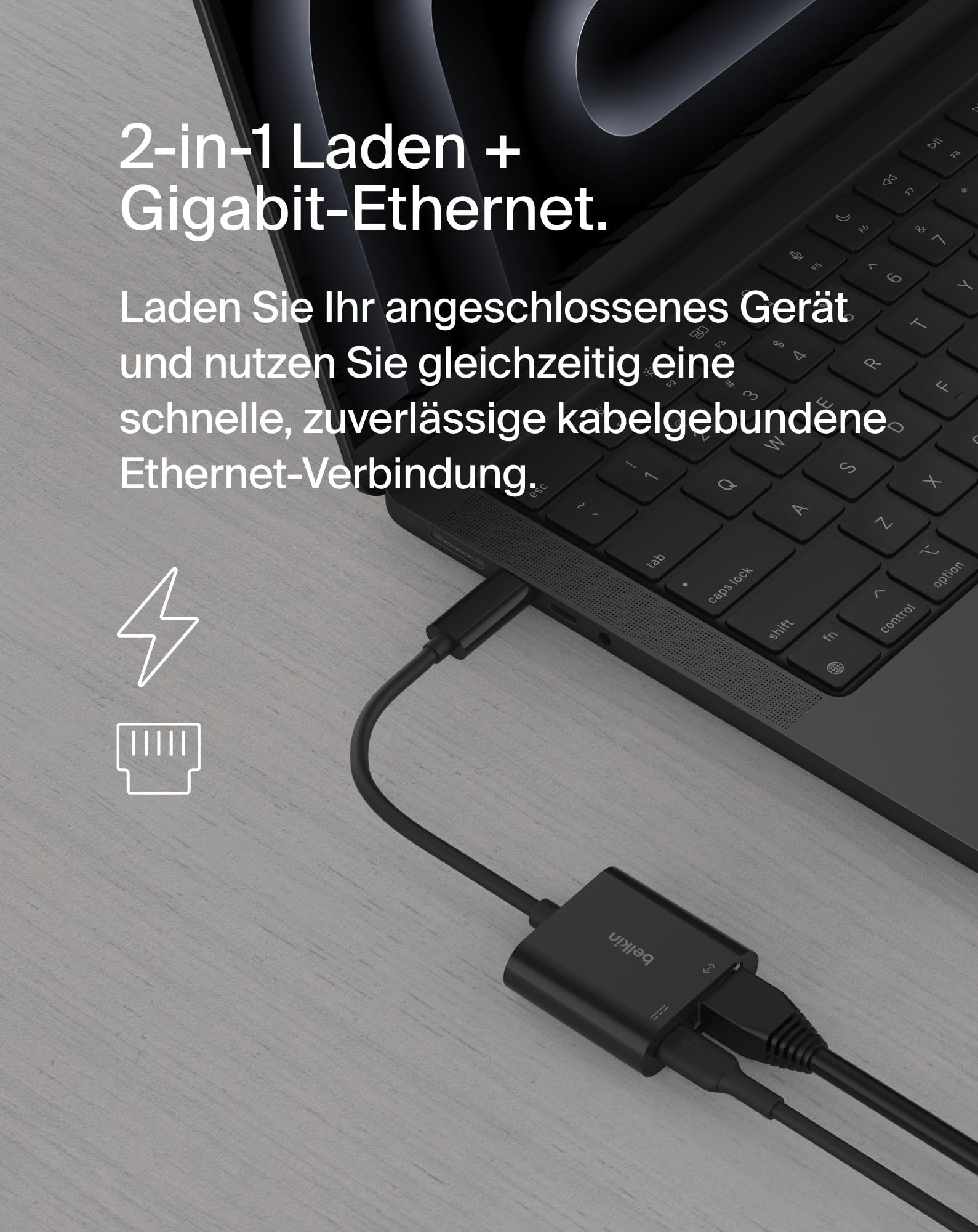 belkin-usb-c-ethernet-ladeadapter-100-w-gigabit-10-100-1000-mbit-s-usb-c-passthr image 2