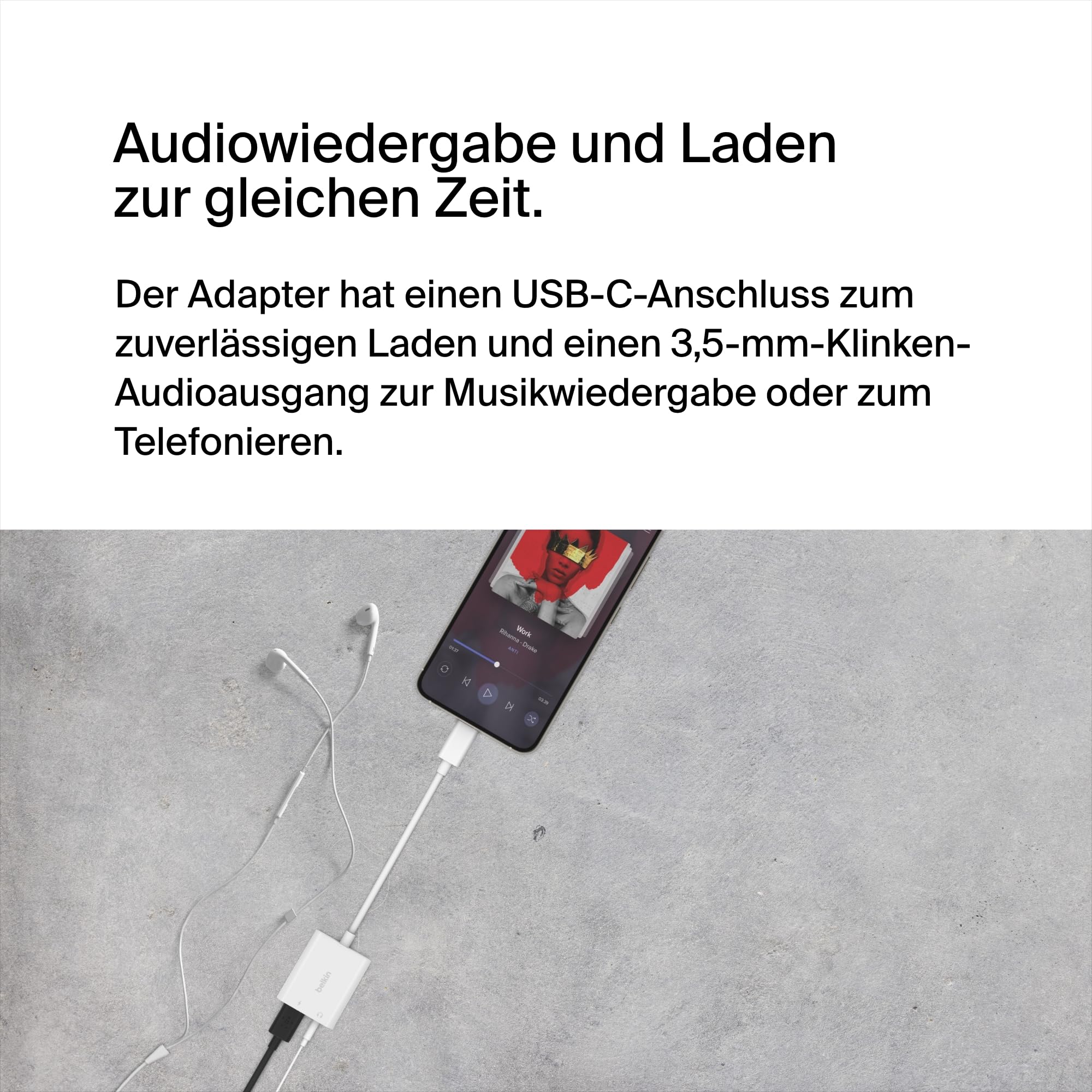 belkin-rockstar-3-5-mm-audio-und-usb-c-ladeadapter-60-w-power-delivery-passthrou image 2