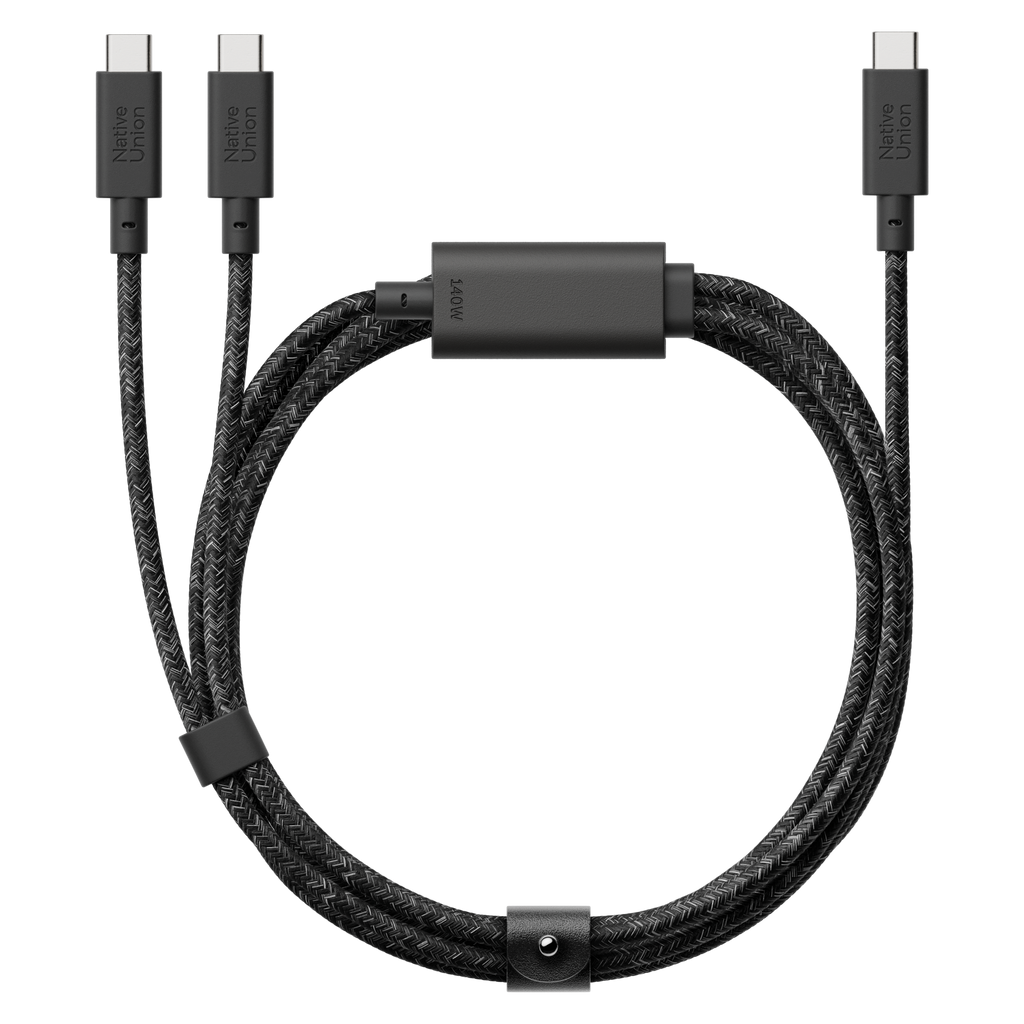 native-union-belt-cable-2-in-1-usb-c-auf-usb-c-usb-c-kabel-140w-dualer-anschluss image 1